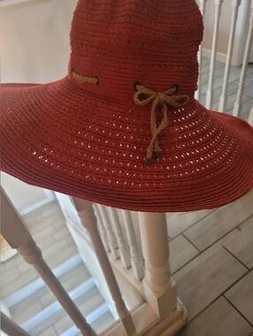 Lauren Ralph Lauren Wide-Brim Straw Hat in Rust